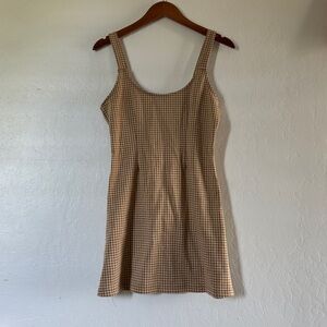 forever 21 yellow checkered dress | size: M